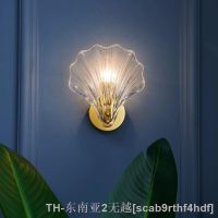 hyfvbujh✟卍 Luxury Glass Bedside Wall Lamp Iron Atmosphere Bedroom Room