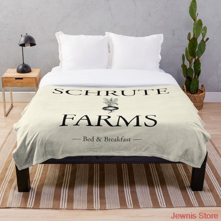 schrute-farms-ผ้าห่มพิมพ์ตามความต้องการผ้าห่มเชอร์ปาตกแต่งสำหรับของขวัญเตียงโซฟา