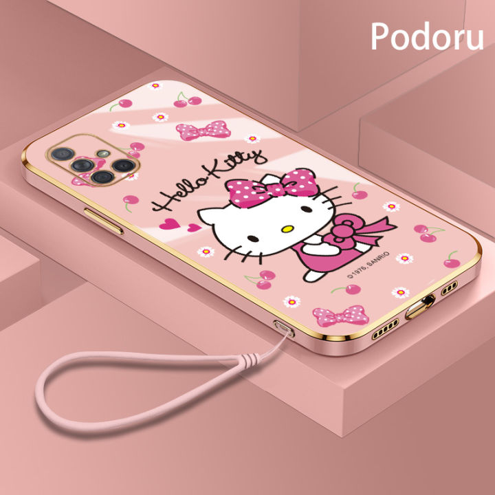 เคส-samsung-a71เรียบง่ายสุดหรูชุบทองเคสโทรศัพท์-hello-kitty-เคสซิลิโคน-tpu-นิ่ม