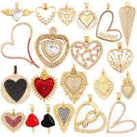 Acred Sacred Red Heart Charm เม็กซิโก Victorian Love จี้เพทาย,คริสเตียน 18K ทองแท้สำหรับเครื่องประดับทำอุปกรณ์-DCVS STORE