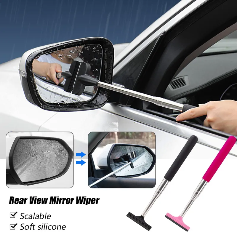 Car Rearview Mirror Wiper Portable Auto Door Glass Squeegee Universal for  Auto