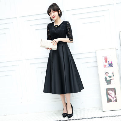 European And American Style Evening Dress 2022 New Black Long Dress Temperament Slim Can Usually Wear Evening Dress