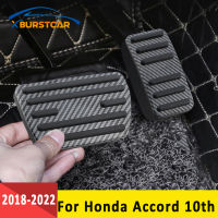 Xburstcar Auto คาร์บอนไฟเบอร์รถเหยียบแก๊สเบรคเหยียบ Pad สำหรับ Honda Accord 10th 2018 2019 2020 2021 2022 AT อุปกรณ์เสริม