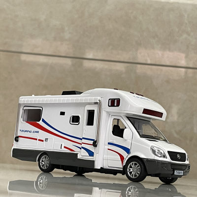 1:32ชั่ง Sprinter หรูหรา Motorhome ที่พักผ่อนหย่อนใจยานพาหนะ RV รถพ่วงคาราวานโลหะผสม D Iecast รถโมเดล Babys ของเล่นคอลเลกชัน