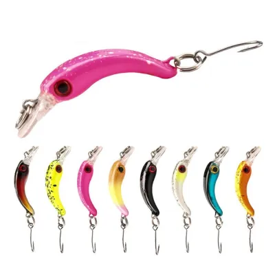 40mm/15g Wobbler Fishing Lure Mini Crankbait RICE Trout 8 Colors Freshwater Minnow Crank Artificial Hard Bait Fishing Tackle