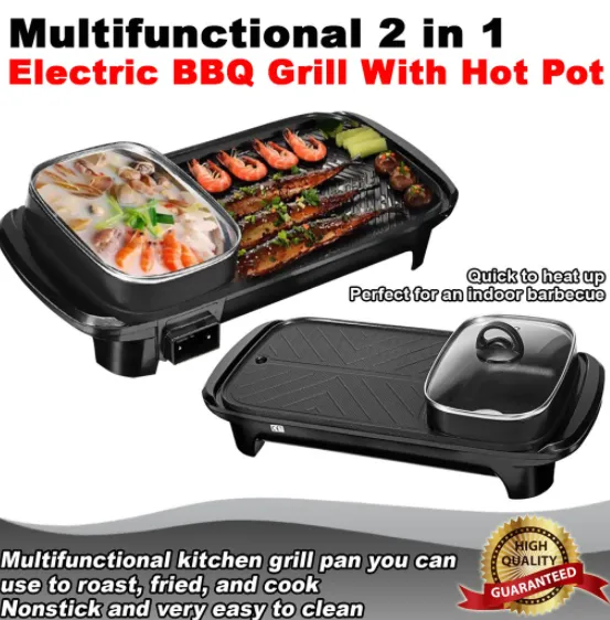 2n1 multifunctional electric hot pot Korean grill | Lazada PH