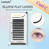 Lashtalk ขนตาปลอมวงรีแบนผิวด้านจาก Nagaraku Split Tips สีดำนุ่มเป็นธรรมชาติความงามของขนตาปลอมสำหรับมืออาชีพ