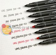 Bút vẽ kỹ thuật Uni Pin, Bút line đi nét Uni pin màu xanh dương và Uni Pin