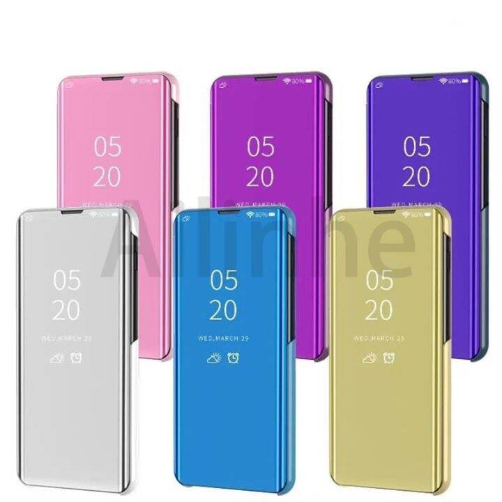 สำหรับ-samsung-galaxy-a04-a14-4g-a34-a24-a54-5g-เคสกระจกสมาร์ทพับฝาเป็นฐานหนัง-pu-ปกป้องโทรศัพท์