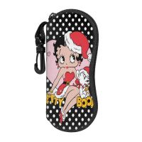 Betty Boop แว่นกันแดด Soft Case แสงอัลตร้า Neoprene ซิปแว่นตากรณีที่มีคลิปเข็มขัด