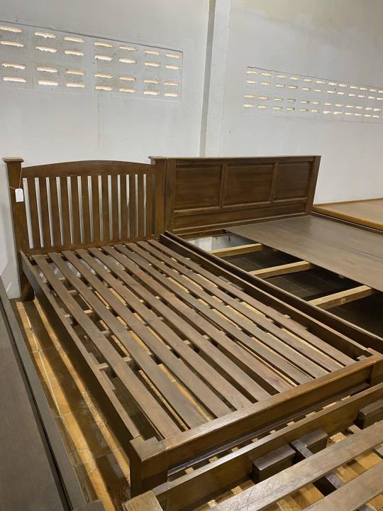 เตียงไม้สัก-3-5-ฟุต-ทำจากไม้สักเก่า-เอามาทำใหม่-จัดส่งพร้อมคนประกอบให้-ไม้แข็งแรง-ใช้งานได้ยาวๆ-teak-wooden-bed-3-5-feet