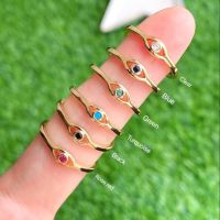 10Pcs Gold Plated eye minimalist mini Ring Jewelry for Women and Girls  New