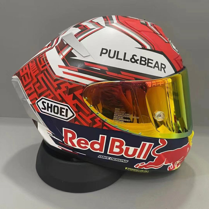 SHOEI X14 Red Bull Ant Helmet Anti-fog Motorcycle Full Face Helmet Cool ...