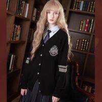 {Zhien} เสื้อกันหนาว เสื้อคาร์ดิแกน ลาย Harry Potter สไตล์อังกฤษ แฟชั่นฤดูใบไม้ร่วง และฤดูหนาว