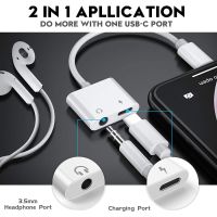 2 in 1 USB Type-C Connector To 3 5mm Jack Aux Headphone Dual Type-C USB C Adapter Splitter Phone Accessories for Xiaomi Charging Headphones Accessorie