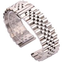 Stainless Steel Bracelet Watch Band Women Men Silver Polished Strap 16 18 19 20 21 22 Mm Metal Watcband Accessories