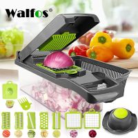 WALFOS Multifunctional Vegetable Cutter Slicer with Basket Fruit Potatoes Chopped Carrot Grater Slicer Mandolin Kitchen Supplies