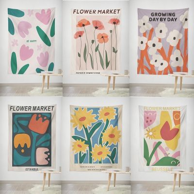 【JH】 flower series tapestry style spring and summer cross-border home background cloth living room wall hanging