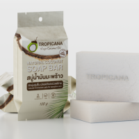 สบู่น้ำมันมะพร้าวสกัดเย็น 100 กรัม Tropicana natural soap bar 100 g