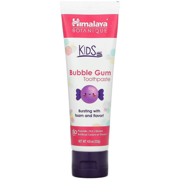 [PREORDER] HIMALAYA BOTANIQUE KIDS TOOTHPASTE BUBBLE GUM 4.0 OZ (113 G) NO FLUORIDE , CALCIUM
