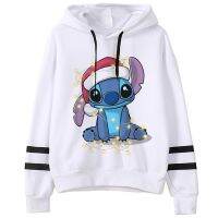 เสื้อฮู้ดการ์ตูน Lilo Stitch สุดน่ารักสำหรับผู้ชายเสื้อผ้ามีฮู้ดพิมพ์ลายฮาราจูกุแนว Y2k สวยงามขนาดพิเศษ