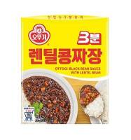 ผัดจาจังมยอน จาจังเมียนและถั่วเลนทิล jjajang ottogi black bean sauce with lentil bean 200g 랜틸콩 3분짜장