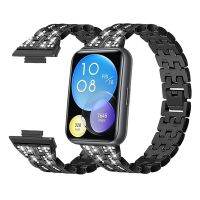 ❇♦❆ Diamentowy metalowy pasek do zegarka Huawei Fit 2 Smart Band bransoletka ze stali nierdzewnej do zegarka Huawei Fit 2 pasek Correa