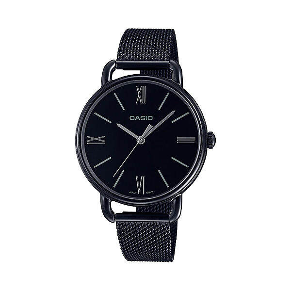 [100% ORIGINAL] Casio Ladies' Analog Black Ion Plated Stainless Steel ...