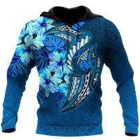 HX แฟชั่น Hoodie 3D กราฟิกอเมซิ่ง Polynesian Hibiscus ผู้ชายและผู้หญิง Hoodie โพลีเอสเตอร์ Sportswear ผู้ชาย