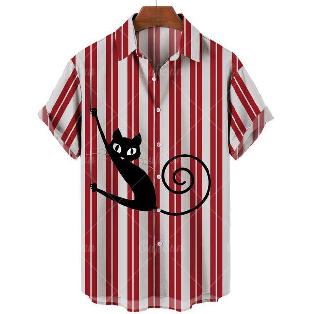 เสื้อฮาวายเสื้อชายหาดย้อนยุค3d-สัตว์แมวแฟชั่นชายหาดเสื้อแขนสั้นเสื้อขนาดใหญ่ผู้ชาย-camisa-masculina-5xl-ฤดูร้อน