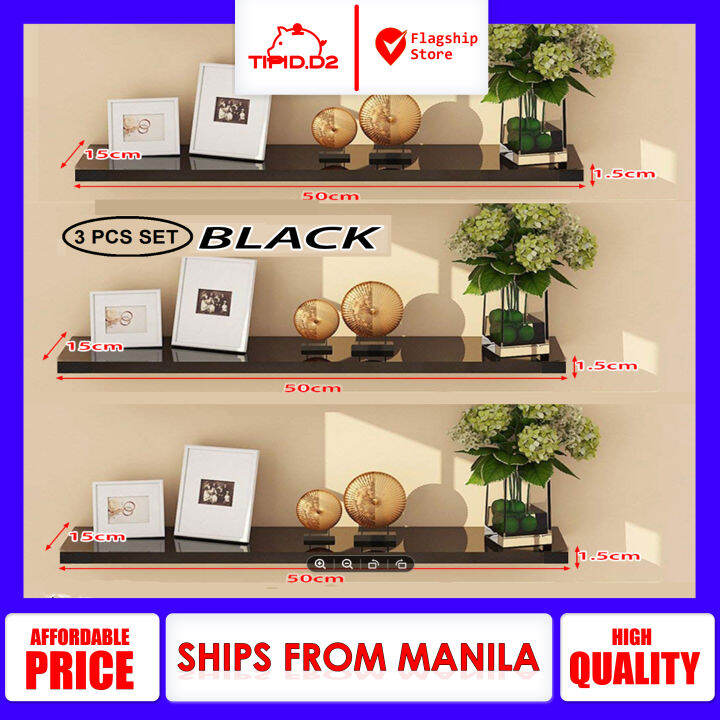 3 PIECES 50CM LENGTH EACH Floating Wall Laminated Shelves Wall Mount