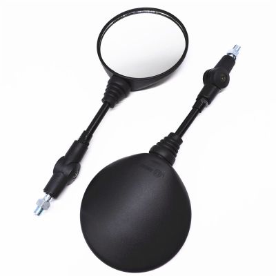 Black Universal Anti-fall Folding Round Mirror Motorcycle Side Mirror Scooter E-Bike Rear View Mirrors Back Side Mirror 10mm Mirrors