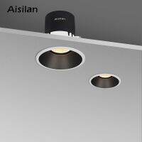 Aisilan ไฟจุดหยุดพัก LED ขอบแคบ7W CRI97 75MM,สปอตไลท์สีเทาดาวน์ไลท์สำหรับห้องนั่งเล่นห้องนอน