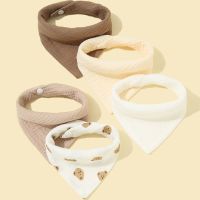 【CC】 5 Pcs/Set Newborn Baby Burb Feeding Bib Color Cartoon Soft Breathable Cotton Boy Kids Bibs