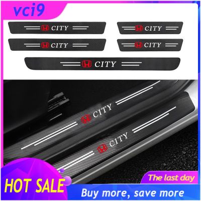 HOT สำหรับ Honda City คาร์บอนไฟเบอร์ กันรอยประตูรถยนต์ สติกเกอร์ท้ายรถ แผ่นกันรอยประตูรถยน สติ๊กเกอร์ติดรถ