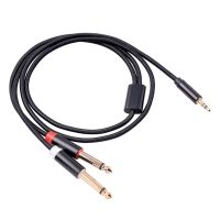 Audio Cable 3.5mm To Double 6.35mm Aux Cables Converters 2 Mono 6.5 Jack To 3.5 Male For Phone Stereo Mixer Amplifier Cord Cables