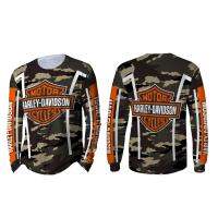 fashion printing t-shirt men long sleeve new design harley davidson army 3d full print sublimationmotorcycle jersey cycling jersey long shirt