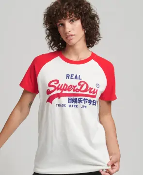 Superdry Vintage Cali Stripe Boxy T-Shirt White