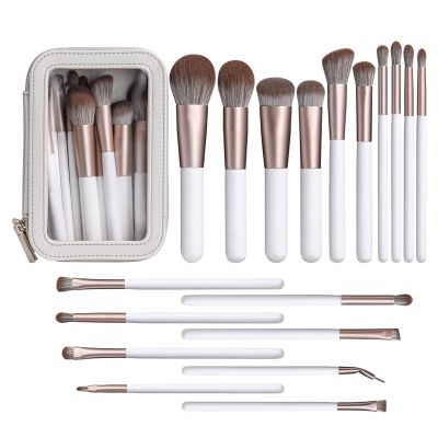 18Piece Pearlescent White Makeup Tools Super Soft Hair Makeup Brushes Eyeshadow Brush Set