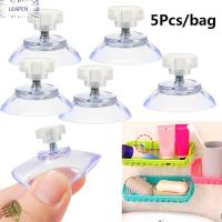 LEAPEN 5Pcs ราง ครัวเรือน โปร่งใส ชั้นวางสกรู ที่แขวนเก็บของ ตัวดูด ตะขอติดผนัง ถ้วยดูด พร้อมน๊อต