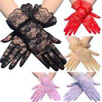 ✢▣ Women Vintage Sheer Short Lace Gloves Derby Tea Wedding Party Wrist Length Floral Gloves Accessories