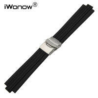 22mm 23mm 24mm Silicone Rubber Watch Band Convex End Strap 8mm 9mm 10mm 11mm 12mm 13mm Stainless Steel Safety Buckle Wrist Strap