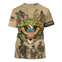 2023 In stock Newest US Army 3D Print  T-shirt Summer Casual Men/Women Harajuku Cool Camo Top Short Sleeve，Contact the seller to personalize the name and logo