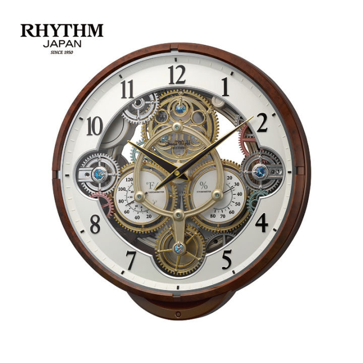 Đồng hồ treo tường Rhythm CMG975NR06 chính hãng Nhật Bản - Gỗ