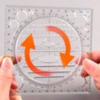 Multifunction Rotatable Ruler Drawing Template Art Design Architect Stereo Geometry Circle Drafting Measuring Scale Kawaii ruler Rulers  Stencils