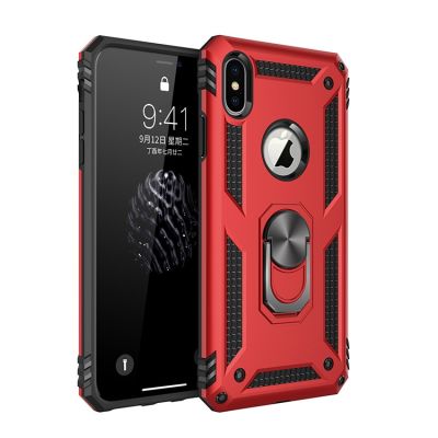 Shockproof Rugged Armor Case For iPhone XR XS Max X 6 6S 7 8 Plus Finger Magnetic Ring Hard Holder Protective Phone Cover Case