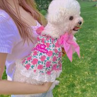 Dog Dress Lace Flower Dog Clothes Cute Cotton Suspenders Puppy Skirt Spring Summer Sweet Pet Dog Clothing Teddy Chihuahua Clothing Shoes Accessories C