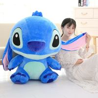 Big Size Disney Stitch Plush Doll Kawaii Soft Blue Pink Elf Cartoon Anime Movie Stuffed Toy Christmas Gift