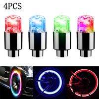 【CW】 4Pcs Colorful Car Tire Caps Motorcycle Cycling Lantern Spokes Hub Tyre Lamp Accessories