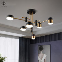 Nordic Modern Chandelier Kitchen Living Room Design Hanging Light Led Metal Art Luster Illuminator 468 Lights 3 Color Dimmable